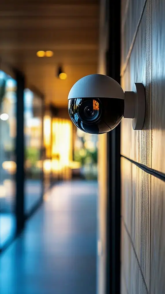 Caméra de vidéosurveillance en façade